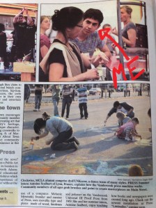 Me being intense about our Vandercook press in the Berkshire Eagle