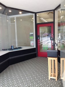 The projector we use to paint images in the front windows